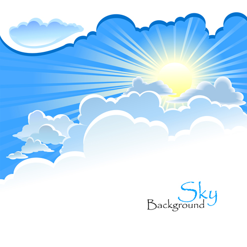 Sunny Blue Sky background vector 02 sunny sky blue background vector background   