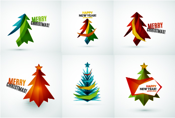 Colored christmas tree with logos vector graphics 01 logos colored christmas tree christmas   