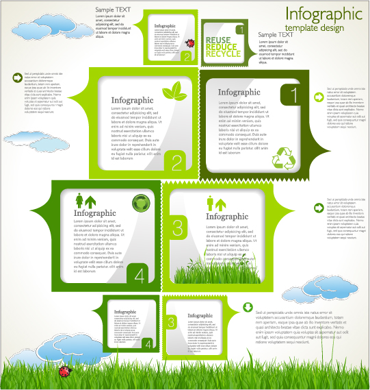 Modern ecology infographics green template vector 02 template modern infographics infographic ecology   