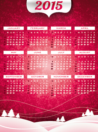 Calendar 2015 modern style vector set 01 style modern calendar 2015   