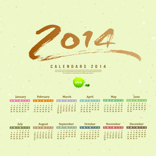 Calendar 2014 vector huge collection 10 Huge collection calendar 2014   