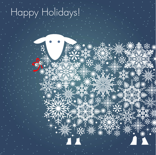 Happy holiday sheep background vector 01 sheep holiday happy background   