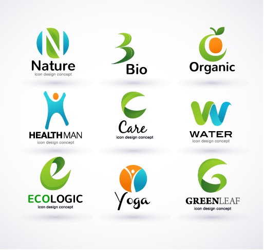 Creative Ecology logos design vector set 02 logos logo ecology creative   