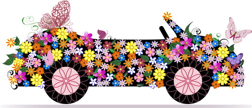 Beautiful floral car design graphics 07 floral car beautiful   