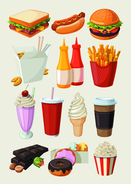 Set of food icons vectors 01 icons food   