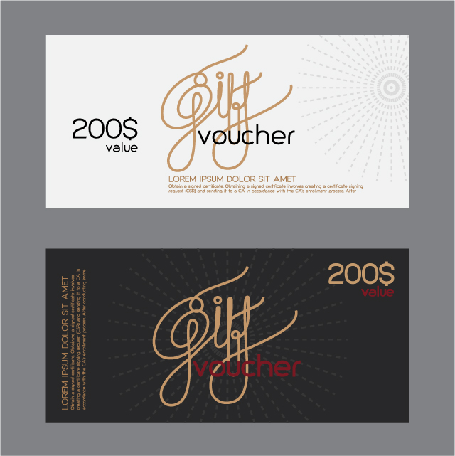 Vector set of gift voucher design elements 05 Gift voucher gift   