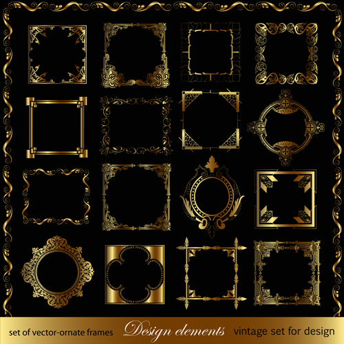 luxurious Golden Ornaments elements 02 ornaments ornament luxurious golden gold elements element   