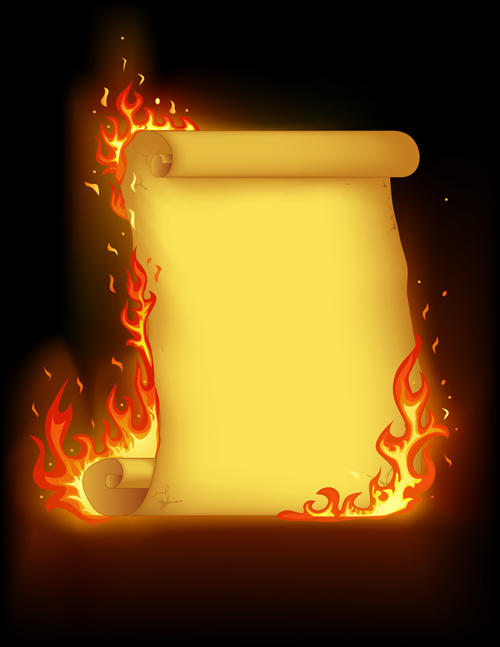 Set of Burning old paper design vector 01 paper old burning   