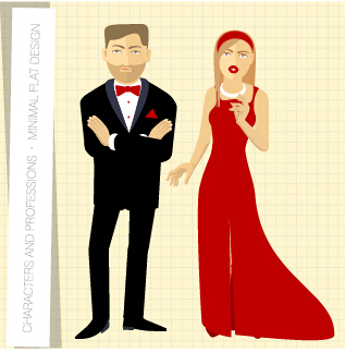 People and professions vector set 01 professions people   