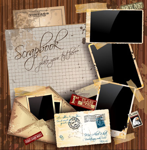 Vintage class mail vector set 01 vintage class mail   