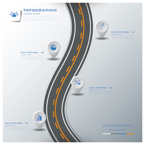 City street traffic Infographic elements vector 04 Traffic street infographic elements element   