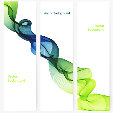 Smoke with wavy abstract banners set 05 wavy smoke banners abstract   