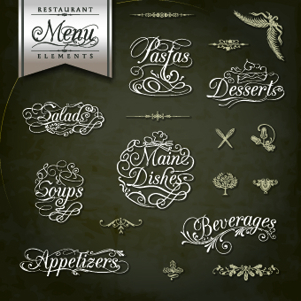 Restaurant menus Calligraphy design vector restaurant menus menu Calligraphy font   