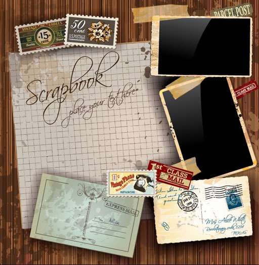 Vintage class mail vector set 02 vintage class mail   