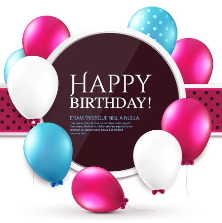 Elegant Happy Birthday balloon background vector 02 happy birthday happy balloon background vector background   