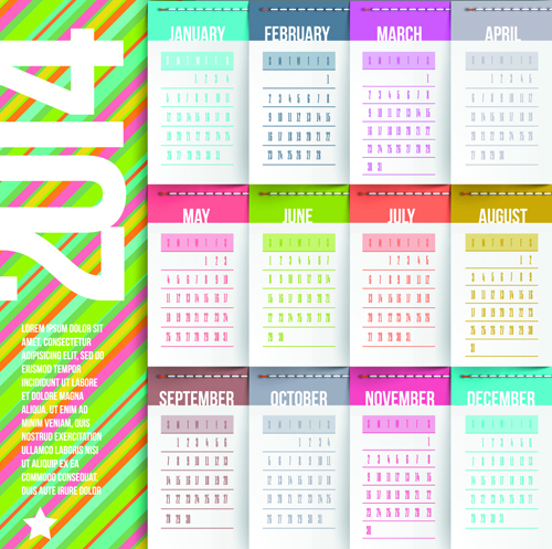 Calendar 2014 vector huge collection 24 Huge collection calendar 2014   