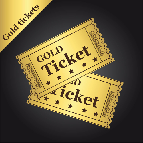 Vector Gold ticket design elements 04 gold elements element design elements   