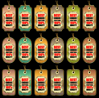 Golden best sales tags vector material 01 sales tag sales material golden   