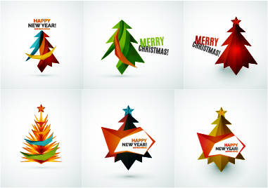 Colored christmas tree with logos vector graphics 02 logos colored christmas tree christmas   