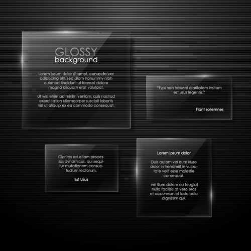 Glass web Interface design material vector 02 web interface glass   