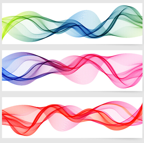 Smoke with wavy abstract banners set 03 wavy smoke banners abstract   