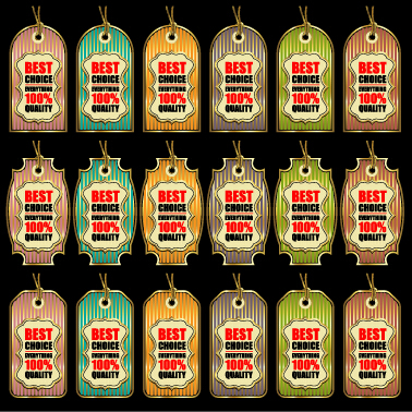 Golden best sales tags vector material 02 sales tag sales material golden   