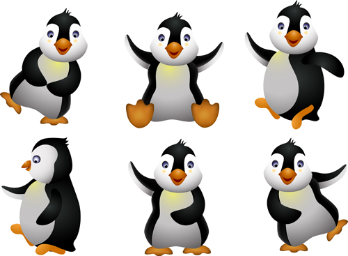 Funny penguins design elements vector 02 penguins penguin funny elements element   