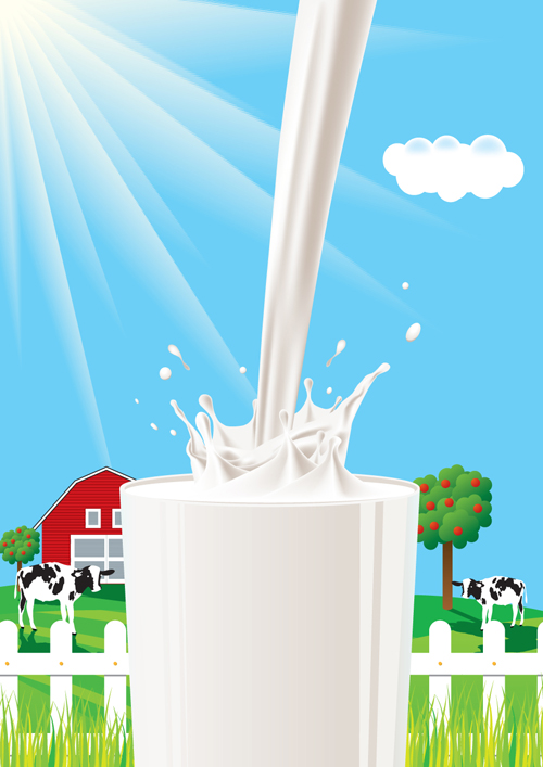 Milk Advertising theme design elements vector 04 milk elements element advertising   