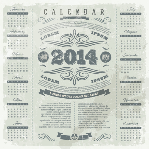 Calendar 2014 vector huge collection 14 Huge collection calendar 2014   