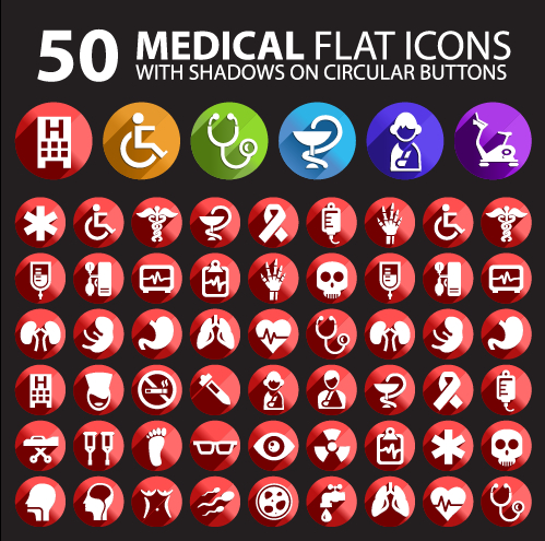 medical flat icon vector pack pack medical Icon vector icon   