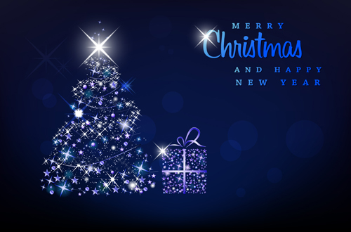 Blue Light Christmas Trees design vector 05 tree christmas trees christmas tree christmas blue light blue   
