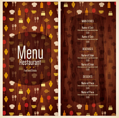 Modern restaurant menu cover and list vector 05 restaurant modern menu list cover   