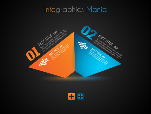 Dark style infographics business vector 05 style infographics dark business   