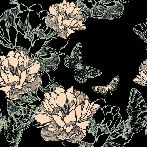 Hand drawn Floral art background 05 hand-draw hand drawn background   