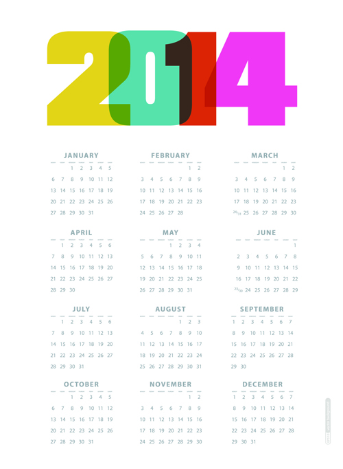 Calendar 2014 vector huge collection 07 Huge collection collection calendar   