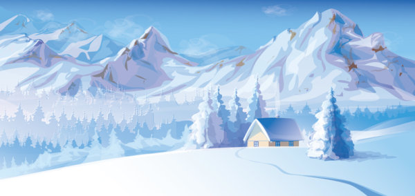 Snow Mountain scenery vector snow scenery mountain   