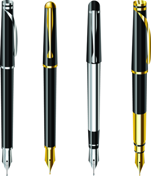 Different Realistic Pen design vector set 05 realistic pen different   
