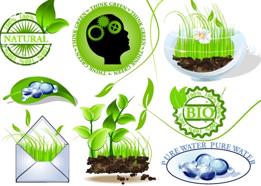 Set of Creative ecology labels vector graphics 02 labels label ecology creative   