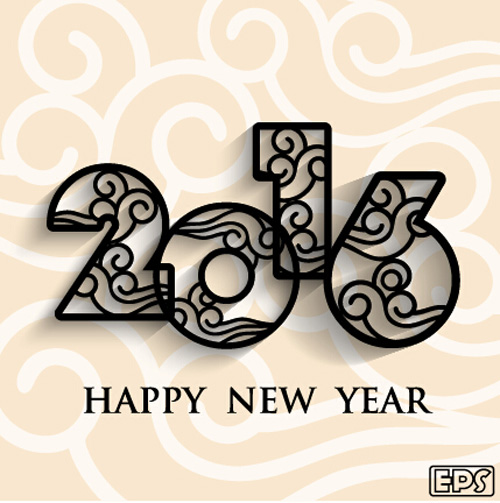 2016 Happy new year black text vector year text new happy black 2016   