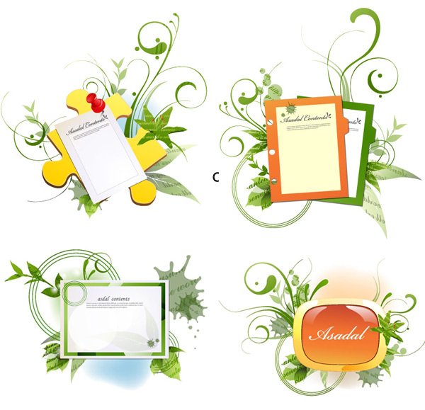 Green flower design text vector text green flower design   