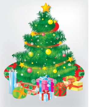 christmas tree and gift boxes vectors material tree gift christmas boxes   