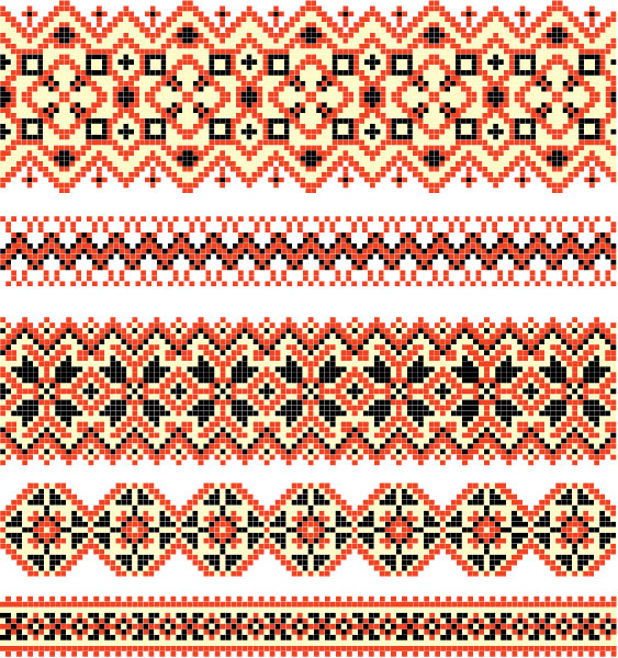 Ukraine Style Fabric ornaments vector graphics 03 Ukraine style ornaments ornament fabric   