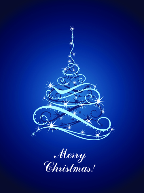 Blue Light Christmas Trees design vector 02 tree christmas trees christmas tree christmas blue light blue   