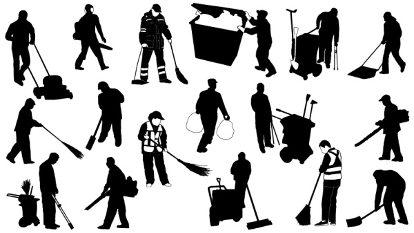 Cleaners silhouetter material vector and Photoshop shapes silhouette shapes photoshop material   