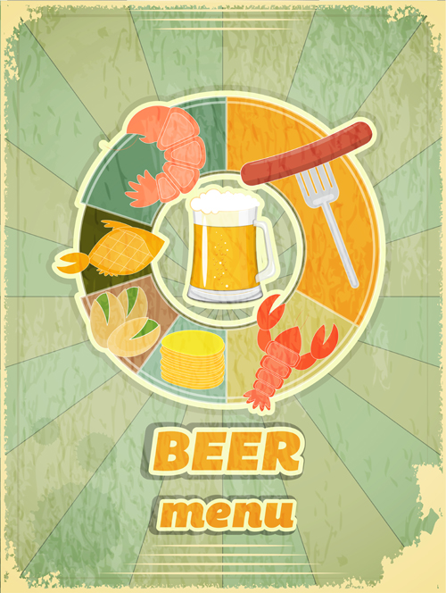 Pub beer menu retro style vector 03 Retro style Retro font pub menu beer   