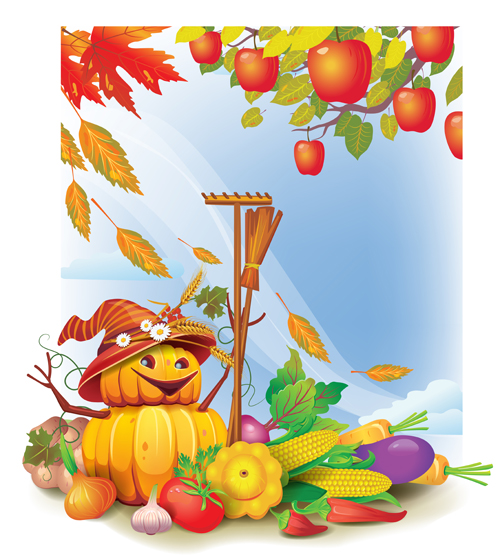 Funny Autumn pumpkins vector graphic 01 pumpkin funny autumn   