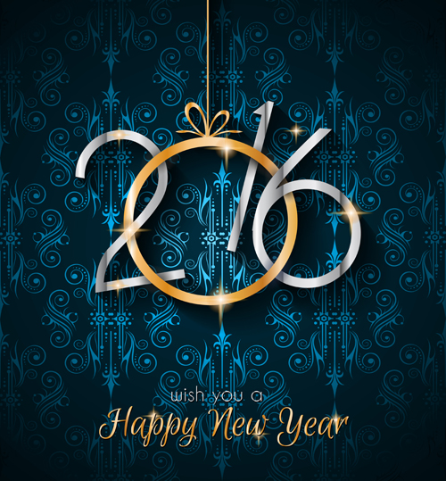 2016 new year with hanging decor vector background 05 year new hanging decor background 2016   