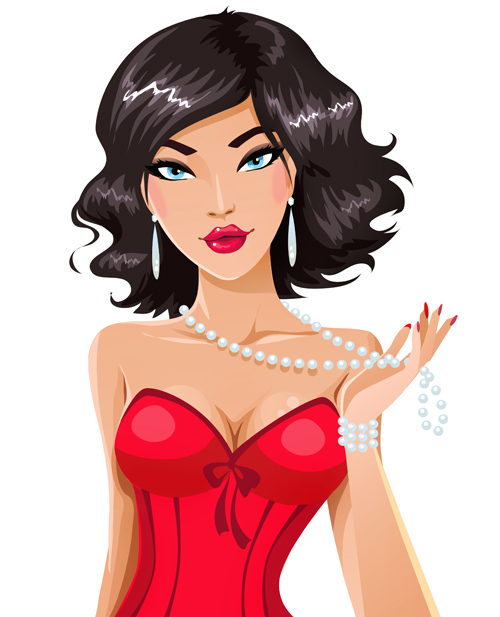 Elegant and gorgeous woman vector material 06 woman gorgeous elegant   