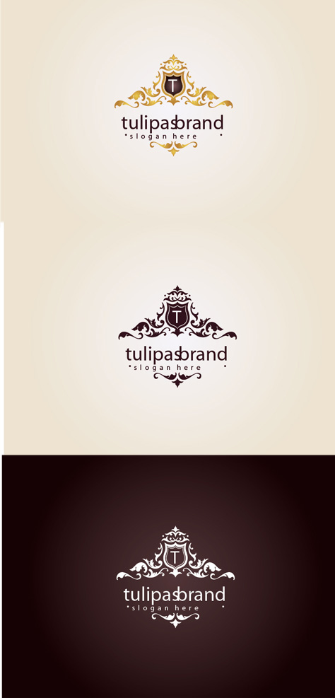 Ornate Tulipas Brand Logo Vector Template Tulipas template ornate logo brand   