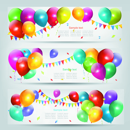 Colored Balloons Banners set 03 colored banners banner balloons balloon   